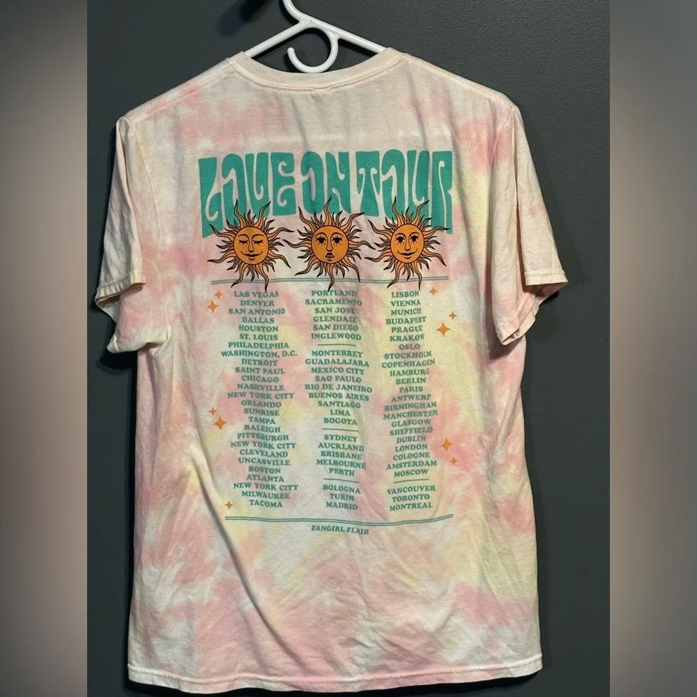 Harry Styles Love on Tour 2022 Shirt Tie Dyed Double Sided Music Band Tee